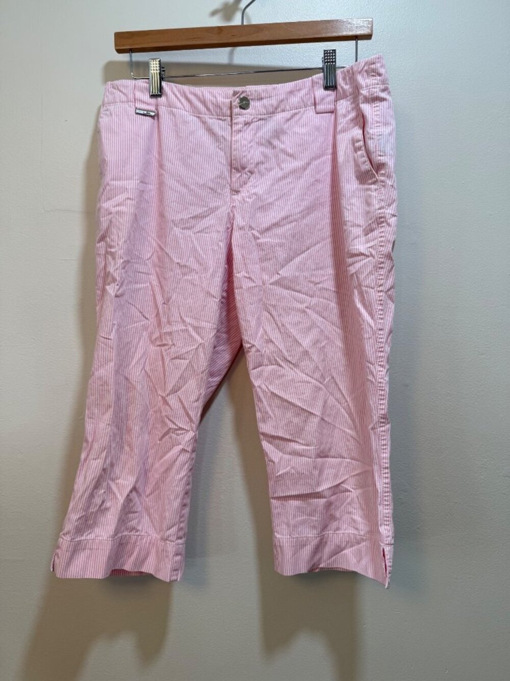 Lauren Ralph Lauren Active Cropped Pants 6P Vintage Seersucker 1990s Vintage
